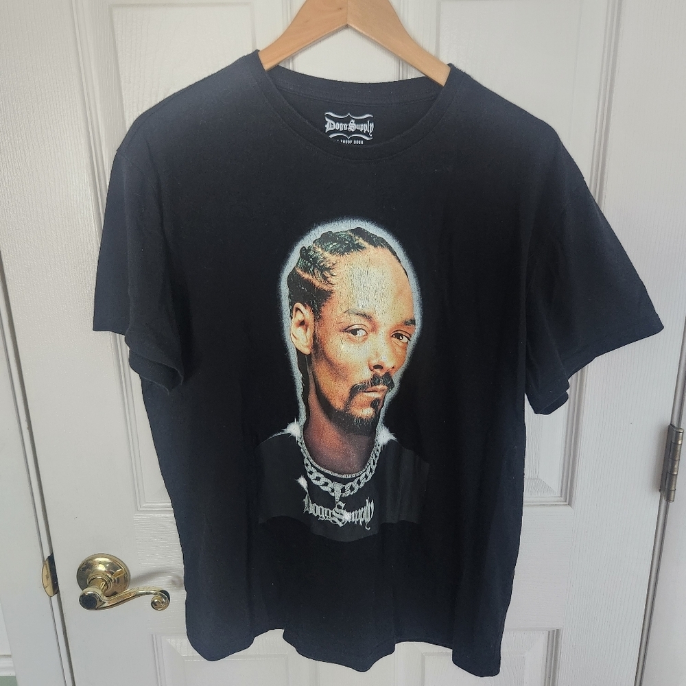 Snoop Dogg Dog Supply Chain Black‎ Big Face Graphic T-Shirt Size Large Modern